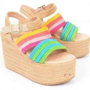 Mimar Rainbow Platform Espadrille Wedge Sandals (MX 24) US 7
